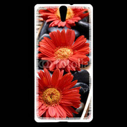 Coque Sony Xperia C5 Fleurs Zen rouge 10