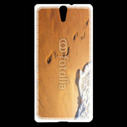 Coque Sony Xperia C5 Trace de pas sur la plage