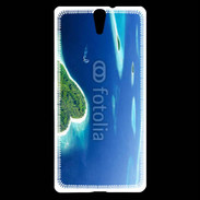 Coque Sony Xperia C5 île en former de cœur au milieu de la mer