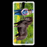 Coque Sony Xperia C5 Petite fille avec son poney
