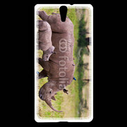 Coque Sony Xperia C5 Rhinocéros et son petit