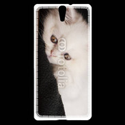 Coque Sony Xperia C5 Chat persan blanc 5