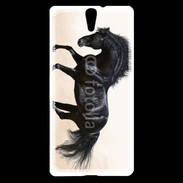 Coque Sony Xperia C5 Cheval noir au galop 5