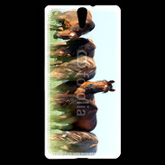 Coque Sony Xperia C5 Groupe de chevaux