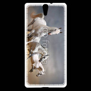 Coque Sony Xperia C5 Groupe de chevaux blancs