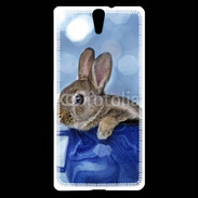 Coque Sony Xperia C5 Lapin dans un mug bleu