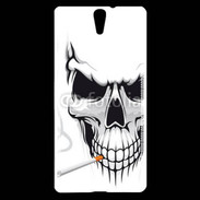 Coque Sony Xperia C5 Tête de mort fumeur