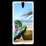 Coque Sony Xperia C5 Plage Brésil et noix de coco
