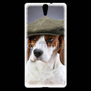 Coque Sony Xperia C5 Beagle avec casquette