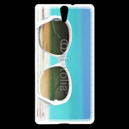 Coque Sony Xperia C5 Lunette de soleil sur la plage