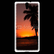 Coque Sony Xperia C5 Cocotier au soleil couchant