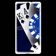Coque Sony Xperia C5 Poker bleu et noir 2