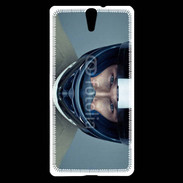 Coque Sony Xperia C5 homme avec casque de moto
