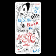 Coque Sony Xperia C5 Eléments de musique en dessin