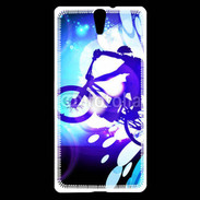 Coque Sony Xperia C5 Illustration BMX bleu