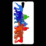 Coque Sony Xperia C5 Illustration mêlée de rugby