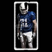 Coque Sony Xperia C5 Footballer américain en bleu et blanc 50
