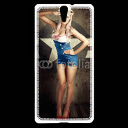 Coque Sony Xperia C5 Femme mode militaire US