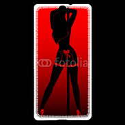 Coque Sony Xperia C5 Pole danseuse noir et rouge