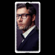 Coque Sony Xperia C5 Homme charmant en costume et lunettes