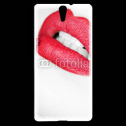 Coque Sony Xperia C5 bouche sexy rouge à lèvre gloss crayon contour