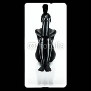 Coque Sony Xperia C5 Femme nue body painting noir et blanc 2