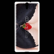 Coque Sony Xperia C5 soutien gorge avec une fraise