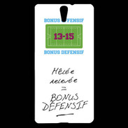 Coque Sony Xperia C5 Mêlée relevée Bonus offensif-défensif Blanc