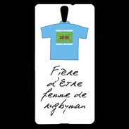 Coque Sony Xperia C5 Femme de rugbyman Bonus offensif-défensif Blanc 2