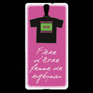 Coque Sony Xperia C5 Femme de rugbyman Bonus offensif-défensif Rose 2
