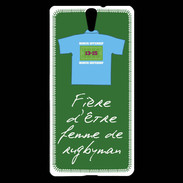 Coque Sony Xperia C5 Femme de rugbyman Bonus offensif-défensif Vert 2