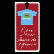 Coque Sony Xperia C5 Femme de rugbyman Bonus offensif-défensif Rouge 2