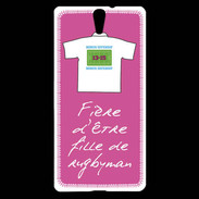 Coque Sony Xperia C5 Fille de rugbyman Bonus offensif-défensif Rose