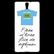 Coque Sony Xperia C5 Fille de rugbyman Bonus offensif-défensif Blanc 2
