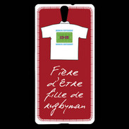 Coque Sony Xperia C5 Fille de rugbyman Bonus offensif-défensif Rouge