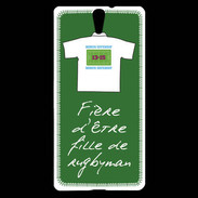 Coque Sony Xperia C5 Fille de rugbyman Bonus offensif-défensif Vert