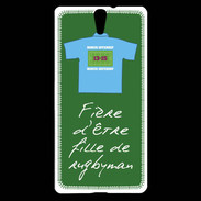 Coque Sony Xperia C5 Fille de rugbyman Bonus offensif-défensif Vert 2