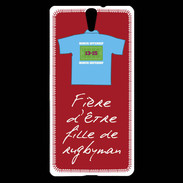 Coque Sony Xperia C5 Fille de rugbyman Bonus offensif-défensif Rouge 2