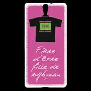 Coque Sony Xperia C5 Fille de rugbyman Bonus offensif-défensif Rose 2