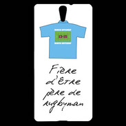 Coque Sony Xperia C5 Père de rugbyman Bonus offensif-défensif Blanc 2