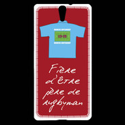 Coque Sony Xperia C5 Père de rugbyman Bonus offensif-défensif Rouge 2