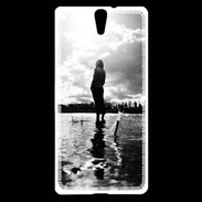 Coque Sony Xperia C5 Personnage en noir et blanc PR
