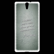 Coque Sony Xperia C5 Les Folies Vert Citation Oscar Wilde