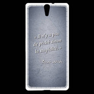 Coque Sony Xperia C5 Pêché stupidité Bleu Citation Oscar Wilde