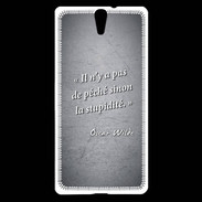 Coque Sony Xperia C5 Pêché stupidité Noir Citation Oscar Wilde