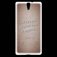 Coque Sony Xperia C5 Pêché stupidité Rouge Citation Oscar Wilde