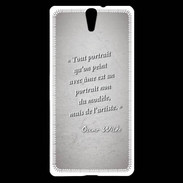 Coque Sony Xperia C5 Portrait Ame Gris Citation Oscar Wilde