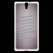 Coque Sony Xperia C5 Portrait Ame Violet Citation Oscar Wilde