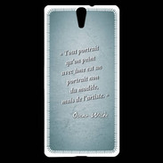 Coque Sony Xperia C5 Portrait Ame Turquoise Citation Oscar Wilde
