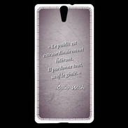 Coque Sony Xperia C5 Public génie Violet Citation Oscar Wilde